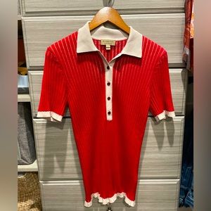 Red Burberry Polo (size M)